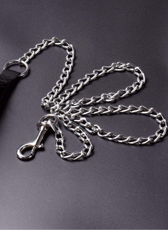 Pups&Pets طوق كلاب شديد التحمل من Pups&Pets، طوق كلاب معدني بسلسلة ومقبض للكلاب الصغيرة والمتوسطة والكبيرة (الحجم المتوسط) - Image 3